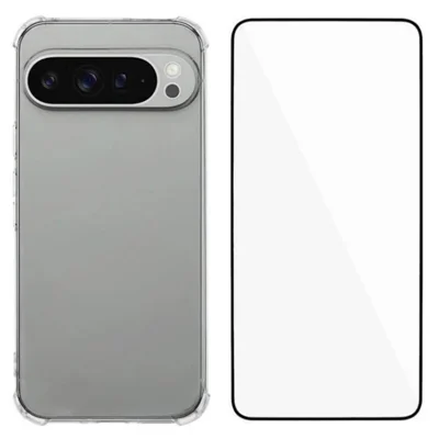 WANLONFENG For Google Pixel 9 TPU Case  WL3 Series 1.5mm Phone Cover with Tempered Glass Film - Transparent
