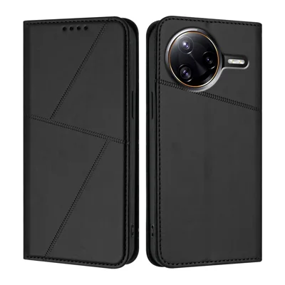 For Xiaomi Poco F7 Ultra 5G / Xiaomi Redmi K80 Pro 5G Wallet Case Magnetic Closure Leather Flip Phone Cover with Stand - Black