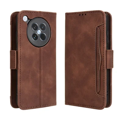 For Oppo Find X8s 5G Leather Case Phone Wallet Cover with Multiple Card Slots - Brown