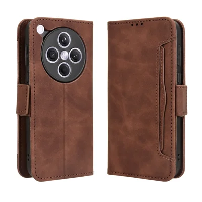 For Oppo Find X8s+ 5G Leather Case Phone Wallet Cover with Multiple Card Slots - Brown