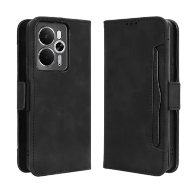 For Realme 14T 5G / Realme 14 5G Leather Case Phone Wallet Cover with Multiple Card Slots - Black