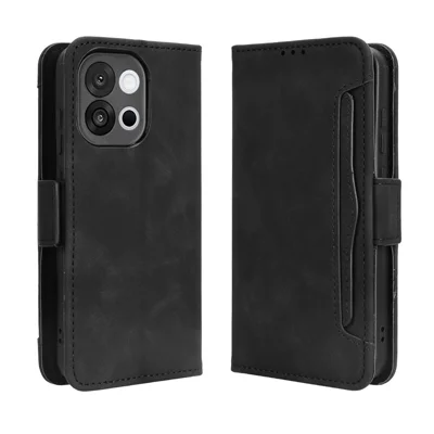 Voor OnePlus 13T 5G Leren Hoesje Telefoonportemonnee met Meerdere Kaartvakken - Zwart