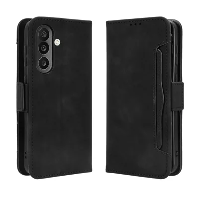 For Samsung Galaxy F56 5G / M56 5G Leather Case Phone Wallet Cover with Multiple Card Slots - Black