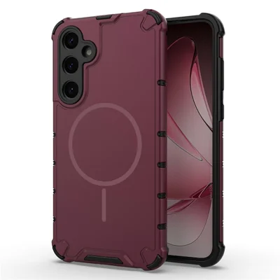 For Samsung Galaxy A35 5G Magnetic Case Heat Dissipation Shockproof TPU + PC Phone Back Cover - Purple