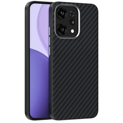 ABEEL For Oppo Reno14 Pro 5G (Global) Magnetic Case Wide Carbon Fiber Texture Back Cover - Black