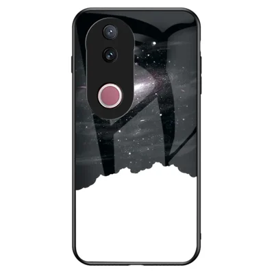 For vivo V50 5G Case Starry Sky Pattern Tempered Glass Phone Cover - Cosmic Starry Sky