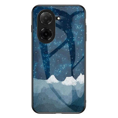 For Xiaomi Poco C71 4G / Redmi A5 4G (171.7mm) Case Starry Sky Pattern Tempered Glass Phone Cover - Scattering Starry