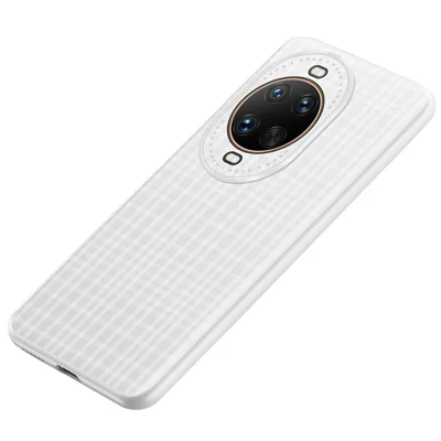 For Huawei nova 14 Ultra 5G Case Plaid Texture PU Leather + TPU Protective Phone Cover - White
