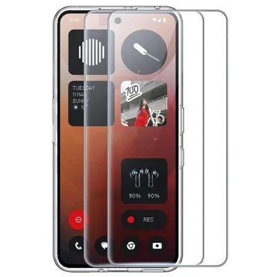 For Nothing Phone (3a) Case TPU Clear Phone Cover + 2PCS Tempered Glass Screen Film 2.5D Arc Edge