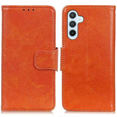 Voor Samsung Galaxy A17 5G / A17 4G / A26 5G hoesje Nappastructuur gespleten lederen portemonnee telefoonhoes - Oranje