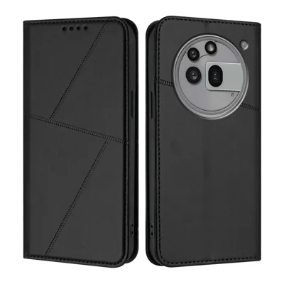 For Nothing Phone (3a) Pro Wallet Case Magnetic Closure Leather Flip Phone Cover with Stand - Black