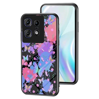 For Motorola Edge 50 Pro 5G Case Butterfly Pattern TPU + Tempered Glass Protective Phone Cover - Brilliant Butterfly