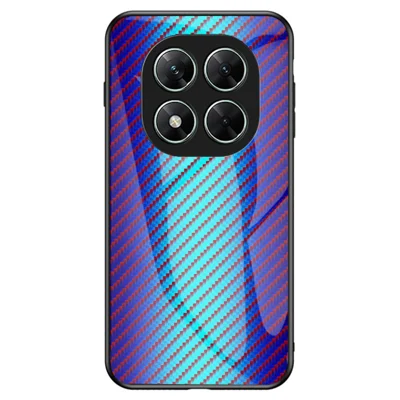 For Xiaomi Poco X7 5G / Redmi Note 14 Pro 5G Case Tempered Glass Shockproof Phone Cover - Blue Fiber