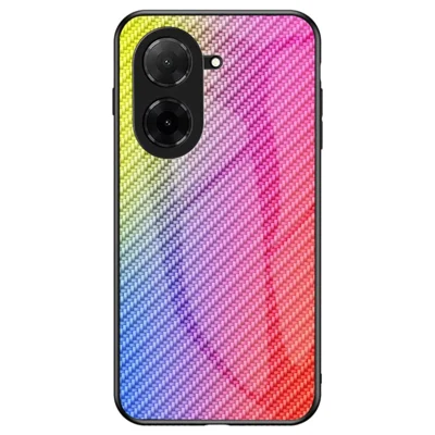 Obudowa na Xiaomi Poco C71 4G / Redmi A5 4G (171,7 mm), pokryta hartowanym szkłem, odporna na wstrząsy, z kolorowym wzorem włókna węglowego