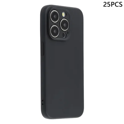 25Pcs For iPhone 12 Pro Max Case 1.2mm TPU Matte Phone Cover - Black