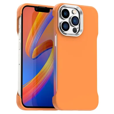 Frameloze ultra dunne hoesje voor iPhone 13 Pro van TPU + PET met verstevigde hoeken - Oranje