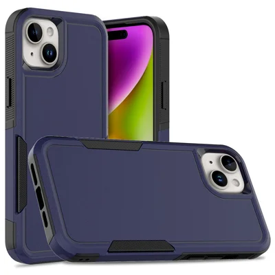 Bulk Purchasing For iPhone 14 Plus Case 2 in 1 PC + TPU Shockproof Phone Cover - Dark Blue