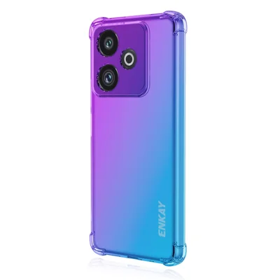 ENKAY For Realme GT 7 5G TPU Case  Thickened Four Corner Drop-proof Phone Back Cover - Purple / Blue