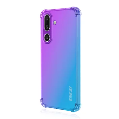 ENKAY For Samsung Galaxy M56 5G TPU Case  Thickened Four Corner Drop-proof Phone Back Cover - Purple / Blue