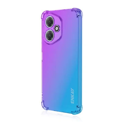 ENKAY For Honor 400 5G (Global) TPU Case  Thickened Four Corner Drop-proof Phone Back Cover - Purple / Blue