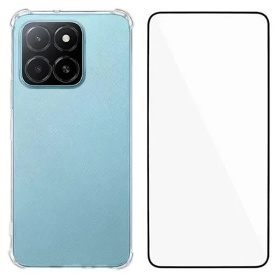 WANLONFENG For Honor X5b Plus TPU Case  WL3 Series 1.5mm Phone Cover with Tempered Glass Film - Transparent