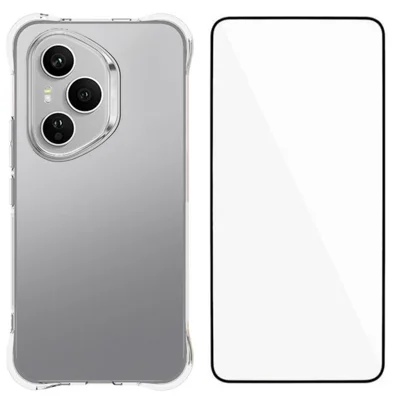WANLONFENG For Honor 400 Pro 5G (Global) Case  WL Series 2.0mm TPU Phone Cover with Tempered Glass Film - Transparent