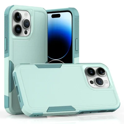 Bulk Purchasing For iPhone 14 Pro Case 2 in 1 PC + TPU Shockproof Phone Cover - Mint Green