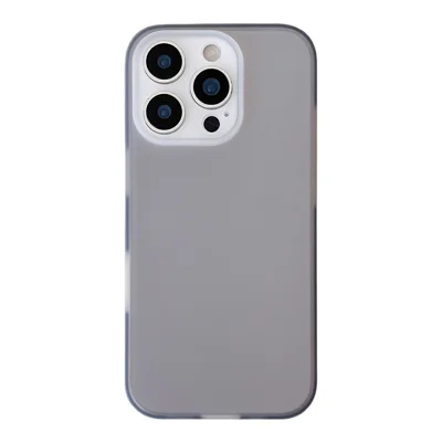 For iPhone 16 Pro Max Case Slim Silikone Telefon Bagdæksel Anti-Fingeraftryk - Sort