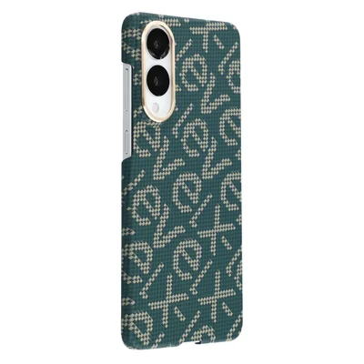 X-LEVEL For Samsung Galaxy S25 Edge Magnetic Case PC + Metal Phone Back Cover Carbon Fiber Texure - Green