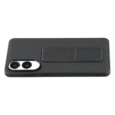 X-LEVEL For Samsung Galaxy S25 Edge Case with Kickstand TPU + PU Phone Back Cover Shockproof - Black