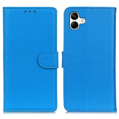 For Samsung Galaxy A08 5G / A08 4G / A07 5G / A07 4G / A06 5G / A06 4G Wallet Case PU Leather Phone Cover Litchi Texture - Blue