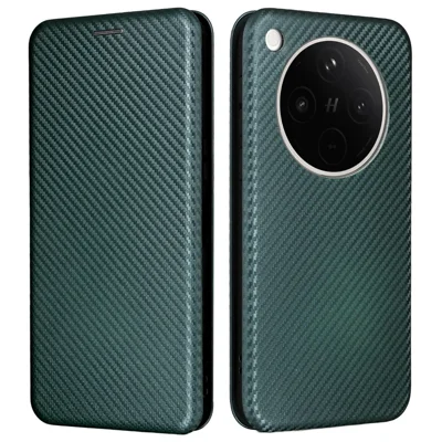 For Oppo Find X8s+ 5G Case Carbon Fiber Texture Drop-Proof PU Leather Phone Cover - Green