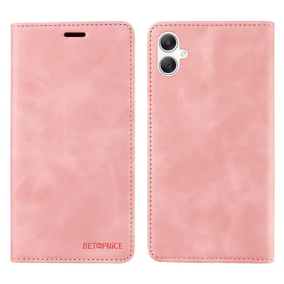 BETOPNICE For Samsung Galaxy A08 5G / A08 4G / A07 4G / A06 4G / A06 5G Case  Magnetic Closure RFID Blocking Wallet Stand Leather Phone Cover - Pink