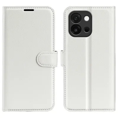 For OnePlus 13T 5G Case Litchi Texture Shockproof Leather Wallet Phone Cover - White