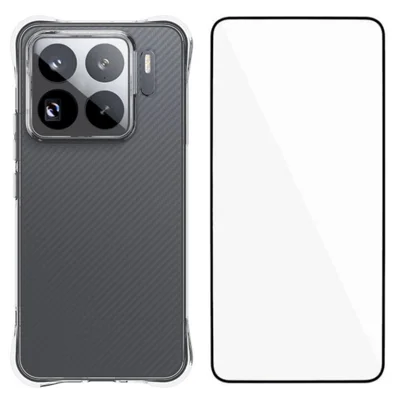 Obudowa do Xiaomi 15S Pro WANLONFENG Seria WL, przezroczysta obudowa TPU 2,0 mm z folią hartowaną - przezroczysta