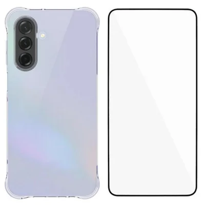 WANLONFENG For Samsung Galaxy A17 5G / A17 4G Case  WL Series 2.0mm TPU Phone Cover with Tempered Glass Film - Transparent