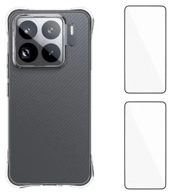Obudowa TPU do Xiaomi 15S Pro WANLONFENG Seria WL2, pokrowiec 2,0 mm z 2 szkłami hartowanymi - przezroczysta