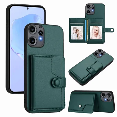 For Nothing CMF Phone 2 Pro Case RFID Blocking Card Holder Kickstand TPU + PU Leather Phone Back Cover - Green