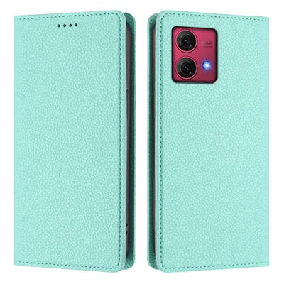 For Motorola Moto G84 5G Wallet Case RFID Blocking Litchi Texture Leather Mobile Cover - Mint Green