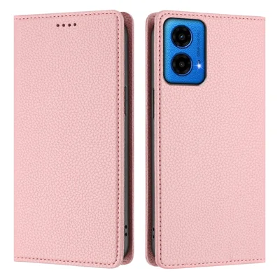 For Motorola Moto G34 5G / Motorola Moto G45 5G Wallet Case RFID Blocking Litchi Texture Leather Mobile Cover - Pink