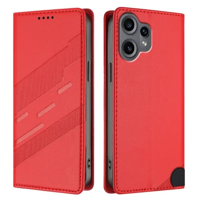 For Nothing CMF Phone 2 Pro Phone Cases Punk Style Imprinted Wallet Stand Leather Cover - Red