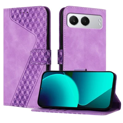 For OnePlus Nord 4 Leather Case 7-Shaped Pattern Wallet Stand Shockproof Phone Cover - Purple