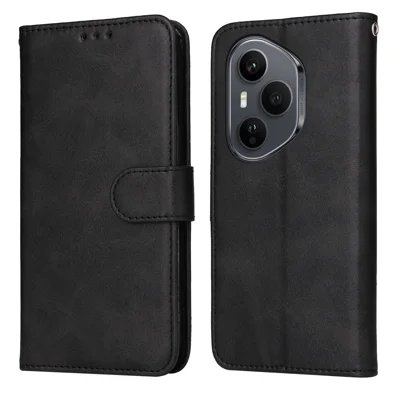For Honor 400 Pro 5G (Global) Case Wallet PU Leather Folio Flip Phone Cover - Black