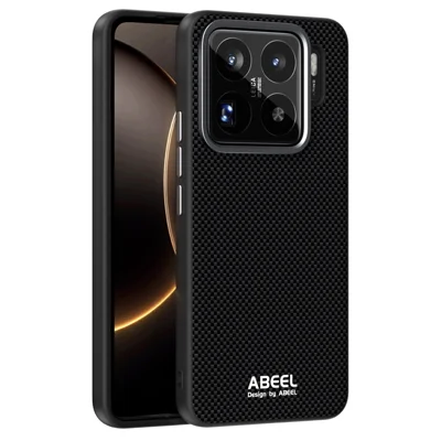 ABEEL Etui na Xiaomi 15S Pro Kompatybilne z MagSafe Drukowane PC TPU Aluminiowa Stop Skórzana Obudowa na Telefon - Czarny