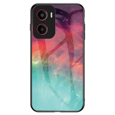 Voor Motorola Moto G05 4G hoesje met sterrenhemelpatroon, gehard glas telefoonhoes - Kleur sterrenhemel