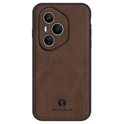 ANNYOJO For Honor 400 Pro 5G (Global) Case PU Leather + PC + TPU Anti Drop Phone Back Cover - Coffee
