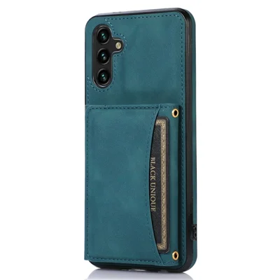 For Samsung Galaxy A16 4G  /  5G Phone Case Tri-fold Wallet Kickstand PU Leather + TPU Back Cover - Blue