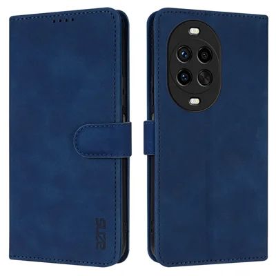 كفر AZNS لهاتف Huawei nova 14 Pro 5G، غطاء جلد PU مع محفظة - أزرق