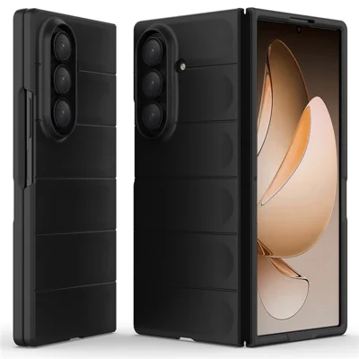 For Samsung Galaxy Z Fold7 5G Case Anti-Drop Soft TPU Rugged Phone Back Cover - Black