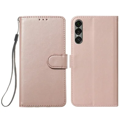 For Sony Xperia 1 VII Case PU Leather Flip Phone Cover Wallet Card Slot Holder - Rose Gold